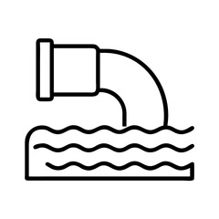 Water pollution icon vector illustration of industrial waste discharge into water resources concept design 100