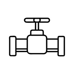 Outline valve illustration for plumbing industrial water control and shutoff systems design element vector