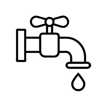recommend clip art: Water faucet dripping vector icon illustration plumbing fixture tap water conservation resource 100 character