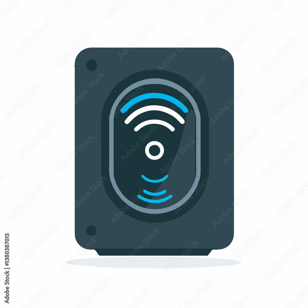 Poster device transmits signal indoors showing wireless connection status