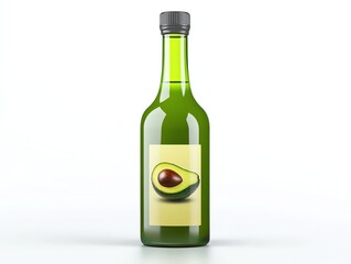 Avocado Oil Bottle Mockup on White Background for Product Presentation