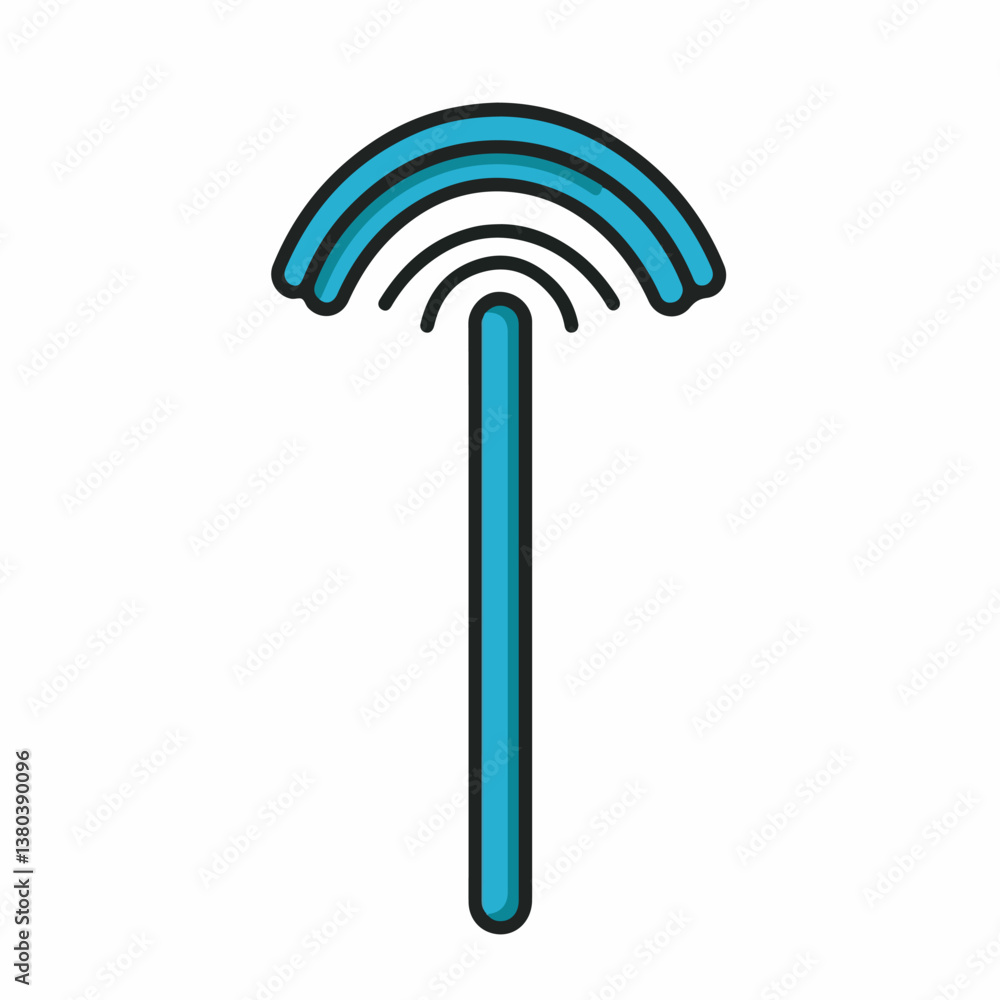Poster wifi signal icon transmits data digitally on white background