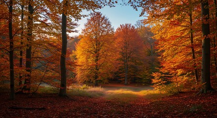 Fototapeta premium Golden Hour Canopy AI Generated