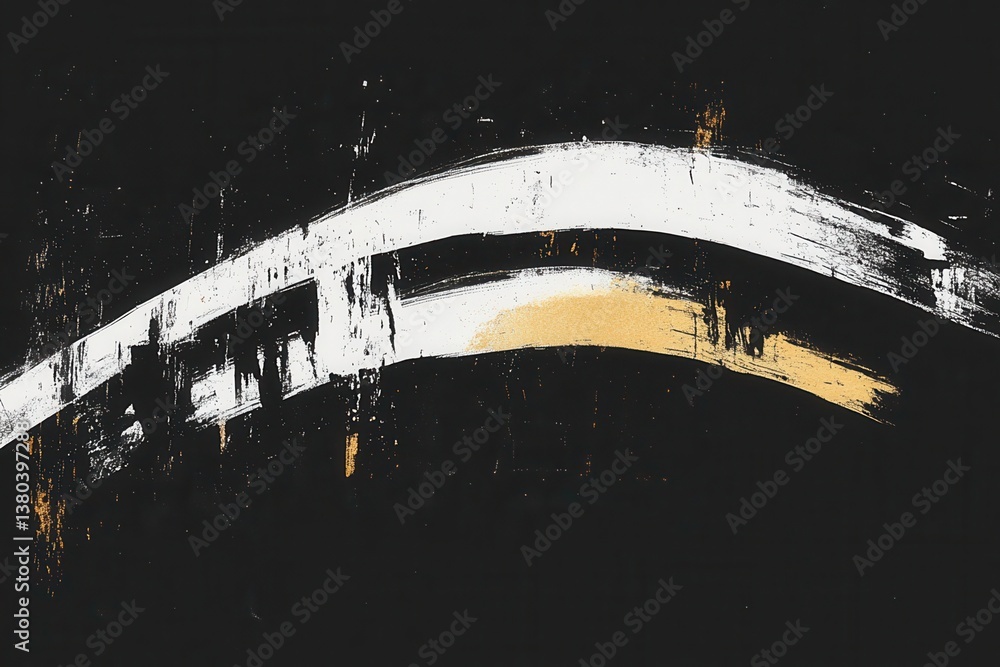 Leinwandbilder abstract painted background texture with white and yellow strokes against a dark backdrop creating a