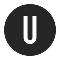 Modern U Letter Logo Design in a Dark Circle with Gradient Effect &ndash; A Versatile and Striking Vector Element Ideal for Branding, Marketing Materials, and App Interfaces. Editable and Scalable.