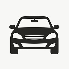 Obraz premium Car silhouette illustration, minimalistic style, front view, transportation concept, copy space