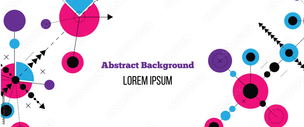 Poster abstract hi tech background with geometry line art symbols. graphic design elements and resources ve