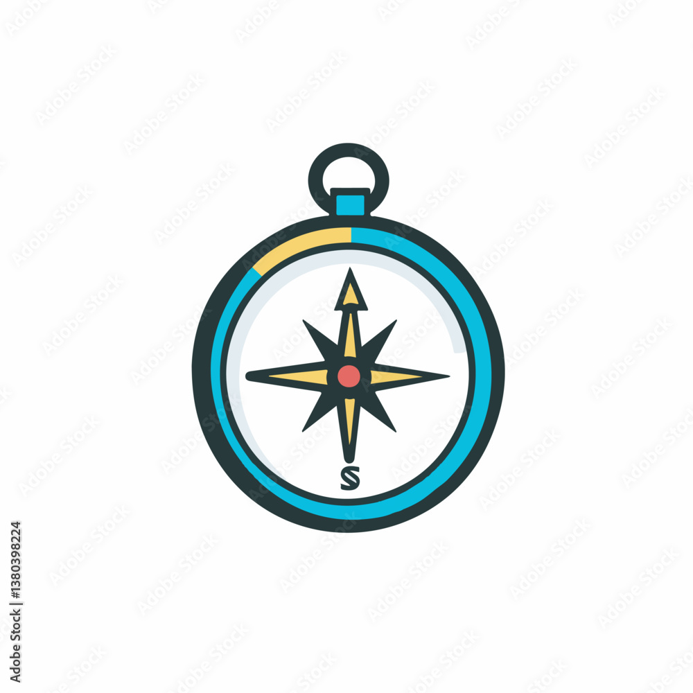 Poster stylized compass points direction on white background design vector