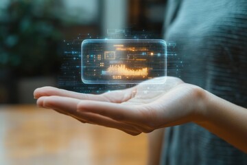 Futuristic Mobile Technology with Holographic Interface for Secure Login and Biometric Verification