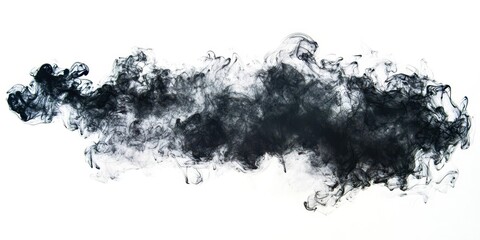 Fototapeta premium Creative Black Ink Cloud with Grunge Edges on White Background