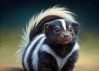 Macro Photography: Five-Year-Old Striped Skunk (Mephitis mephitis) Standing