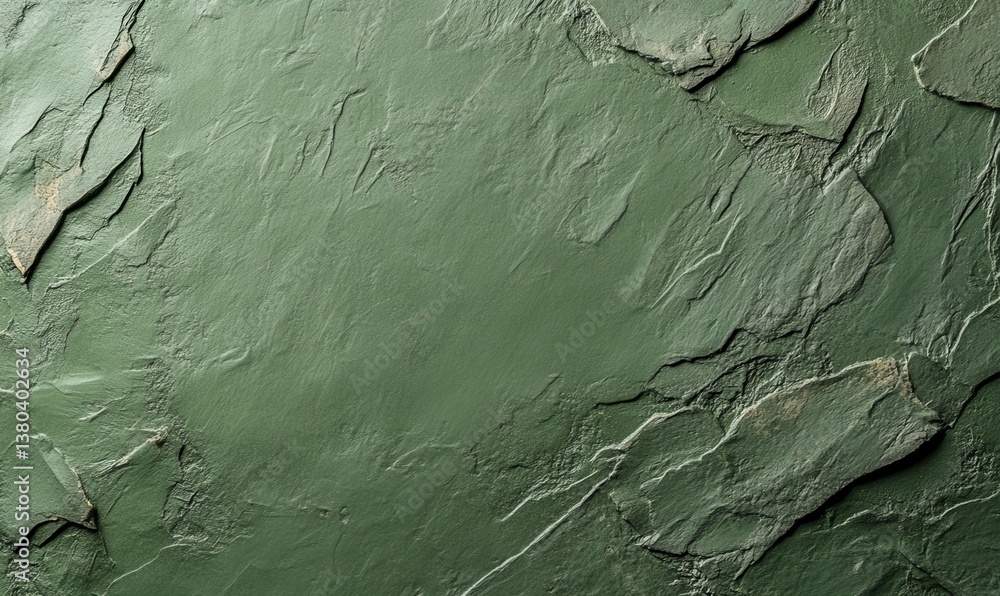 Leinwandbilder dark green stone texture background with rough surface stone slate pattern and natural design elemen
