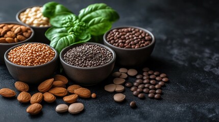 Magnesium-rich foods with glowing health symbols, promoting wellness and preventing deficiencies.