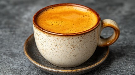 Aromatic Espresso in a Rustic Cup