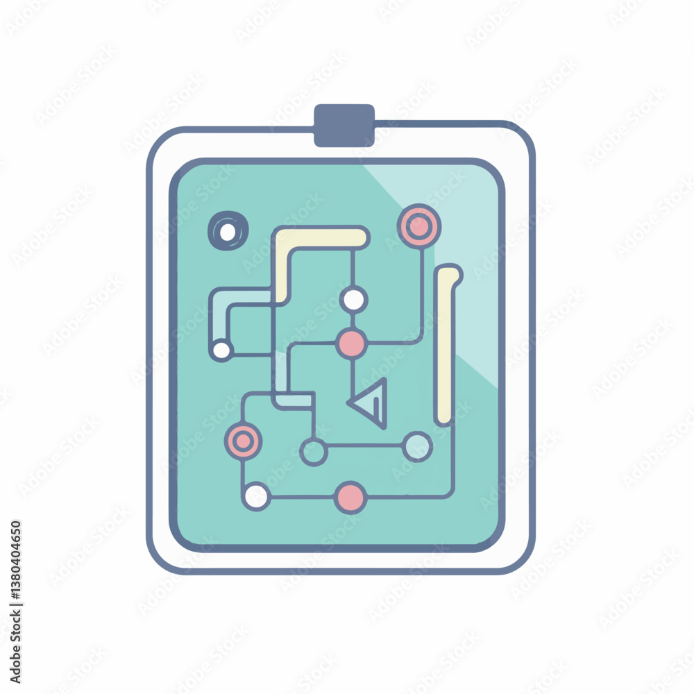 Poster abstract circuit displays complex interconnectedness on bright background