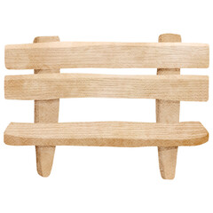 Rustic Wooden Bench Watercolor