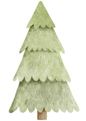 Watercolor Pine Tree-2