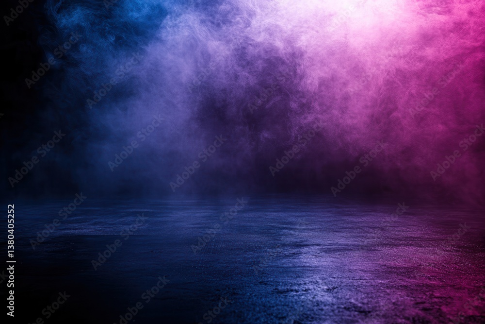 Aufkleber dramatic pink and blue smoky background with dark floor a stylish abstract texture with atmospheric 