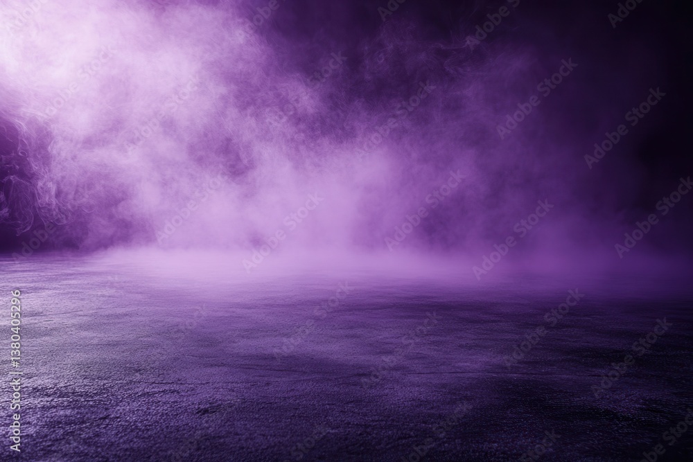 Leinwandbilder dramatic purple mist suspended in dark space creating a textured background with a gradient spotligh