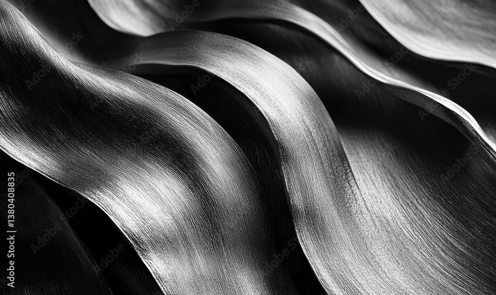 Fototapete monochrome abstract waves texture with smooth curves and subtle light gradients