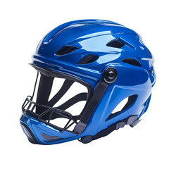 Fototapeta premium Sleek blue sports helmet isolated on transparent white background