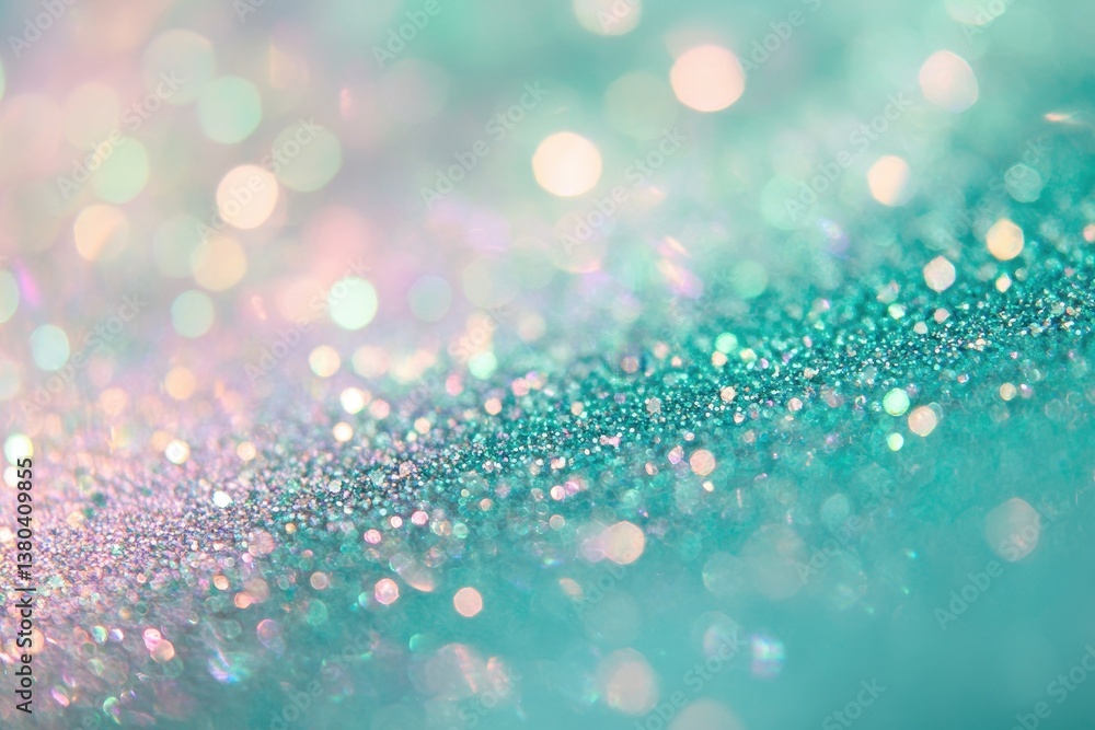 Aufkleber Turquoise Glitter Background with Bokeh Effect a Luxurious Shimmering Texture with Gradient Colors