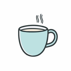 Steaming coffee fills simple mug against isolated background morning drink