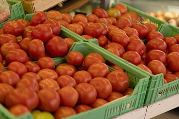 fresh tomatoes at a neighborhood market