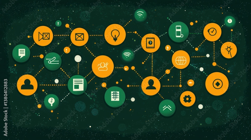 Aufkleber global network connectivity: a visual representation of interconnected technologies