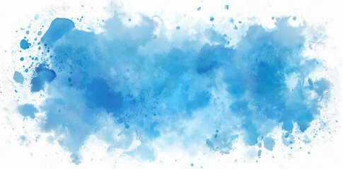 Obraz premium blue paint brush strokes in watercolor isolated against transparent