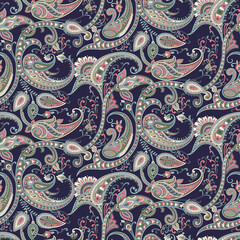 paisley seamless pattern on pupal background