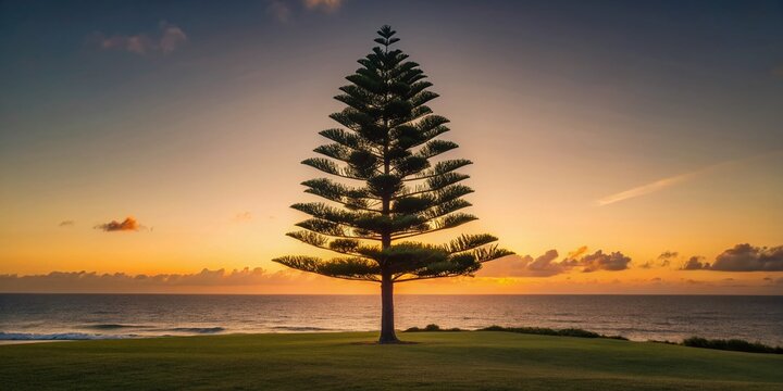 Majestic Norfolk Pine Tree at Cottesloe Beach, Australia - Stunning Coastal Landscape