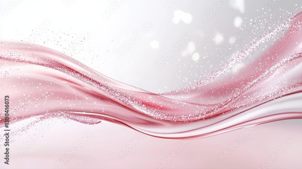 Poster abstract pink and white waves create a delicate, flowing pattern perfect for design backgrounds.