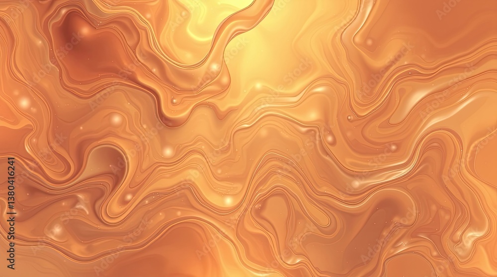 Poster abstract background of swirling patterns in shades of amber