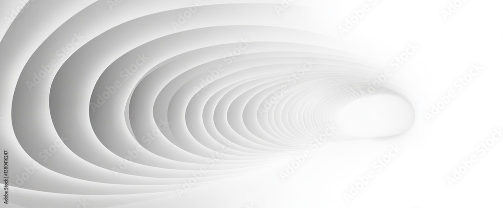 Aufkleber minimalist abstract design soft white concentric arcs layered composition modern scandinavian aesthe