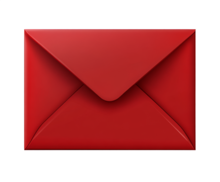 The red envelope sits against a clean white background, suggesting a sense of anticipation. Ideal for sending invitations or expressing heartfelt messages during celebrations