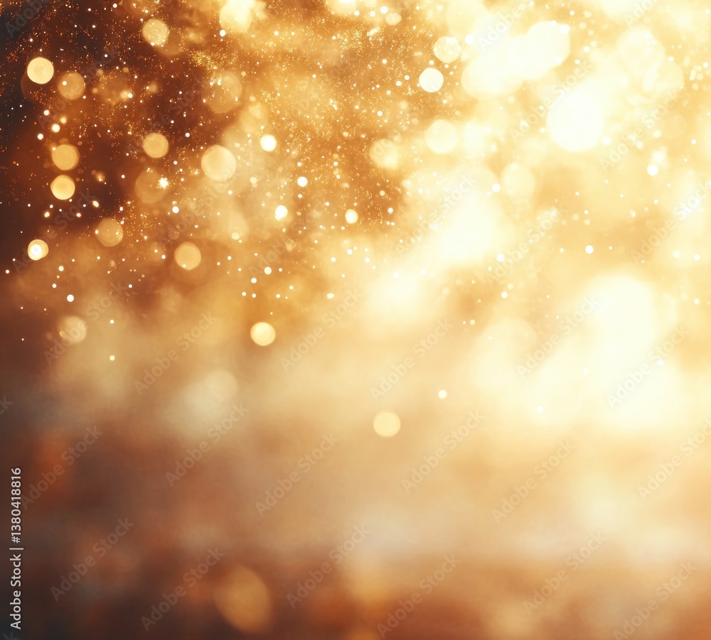 Poster soft dreamy background with golden warm tones and ethereal bokeh effect