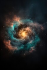 Obraz premium Swirling cosmic clouds blend vibrant hues, revealing beauty of c