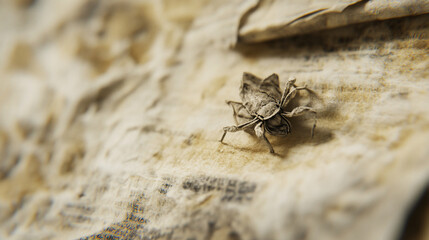 Spider on aged paper