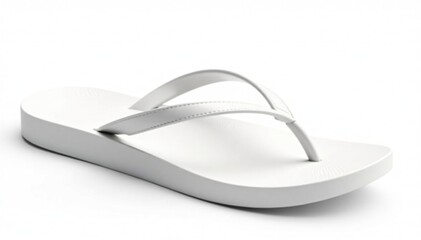 A single, white flip-flop isolated on pure white background , white background, sole, footwear