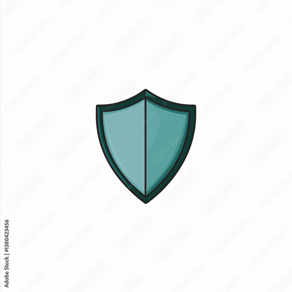 Poster security shield defends integrity within minimalist presentation isolated