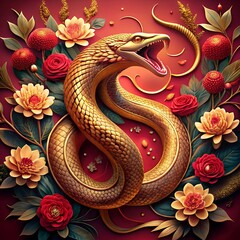 Chinese dragon on red background Chinese dragon on the wall Majestic Golden Dragon on Red Background Powerful Mythical Symbol golden dragon on red background  Chinese dragon on the wall