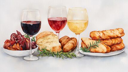 delightful dinner gathering featuring drinks and various appetizers