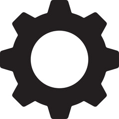 Black Vector Settings Gear Icon Configuration Symbol