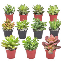 Fototapeta premium Diverse bunch of sus featuring unique colors and forms against a transparent background for creative visuals