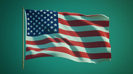 US flag waving, patriotic backdrop