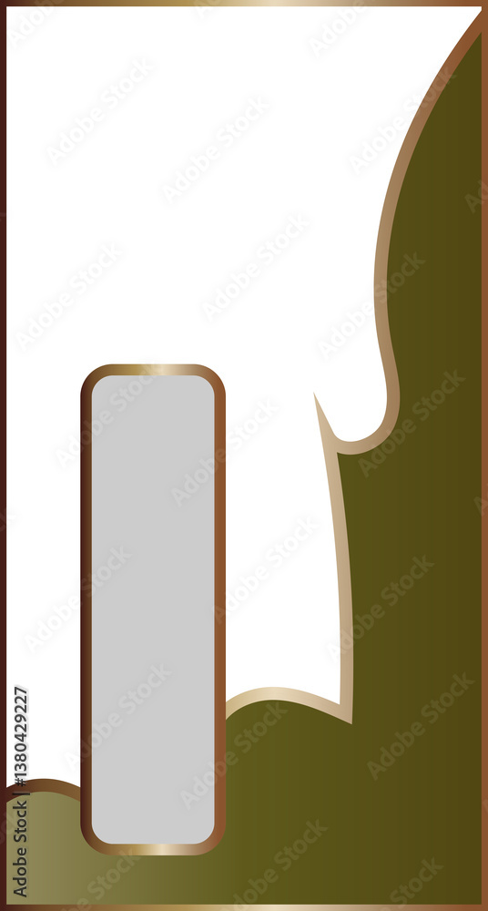 Poster golden rectangular frame isolated on transparent background. golden glowing border with empty space.