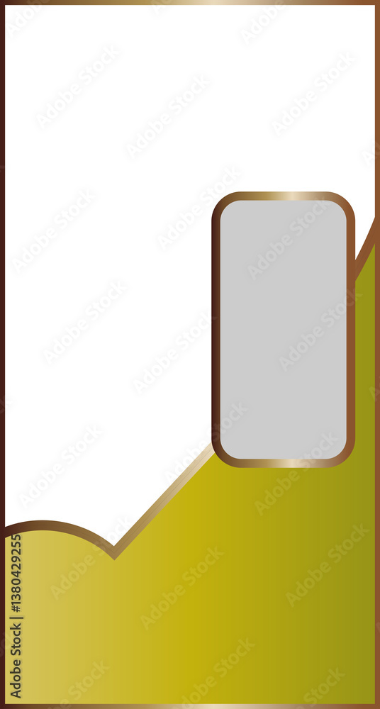 Poster golden rectangular frame isolated on transparent background. golden glowing border with empty space.