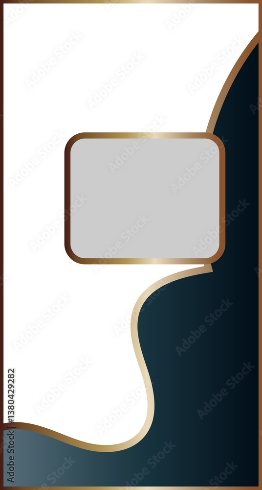 Poster golden rectangular frame isolated on transparent background. golden glowing border with empty space.