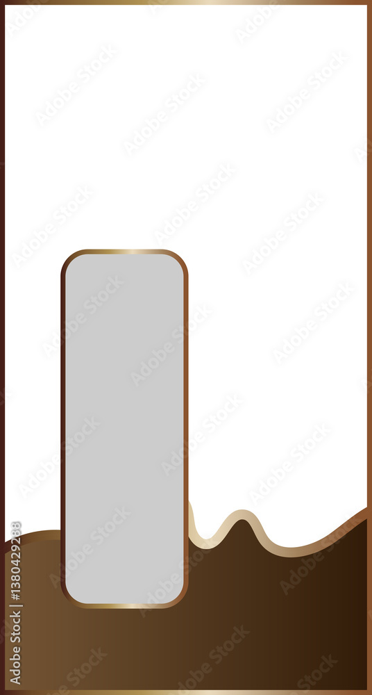 Poster golden rectangular frame isolated on transparent background. golden glowing border with empty space.